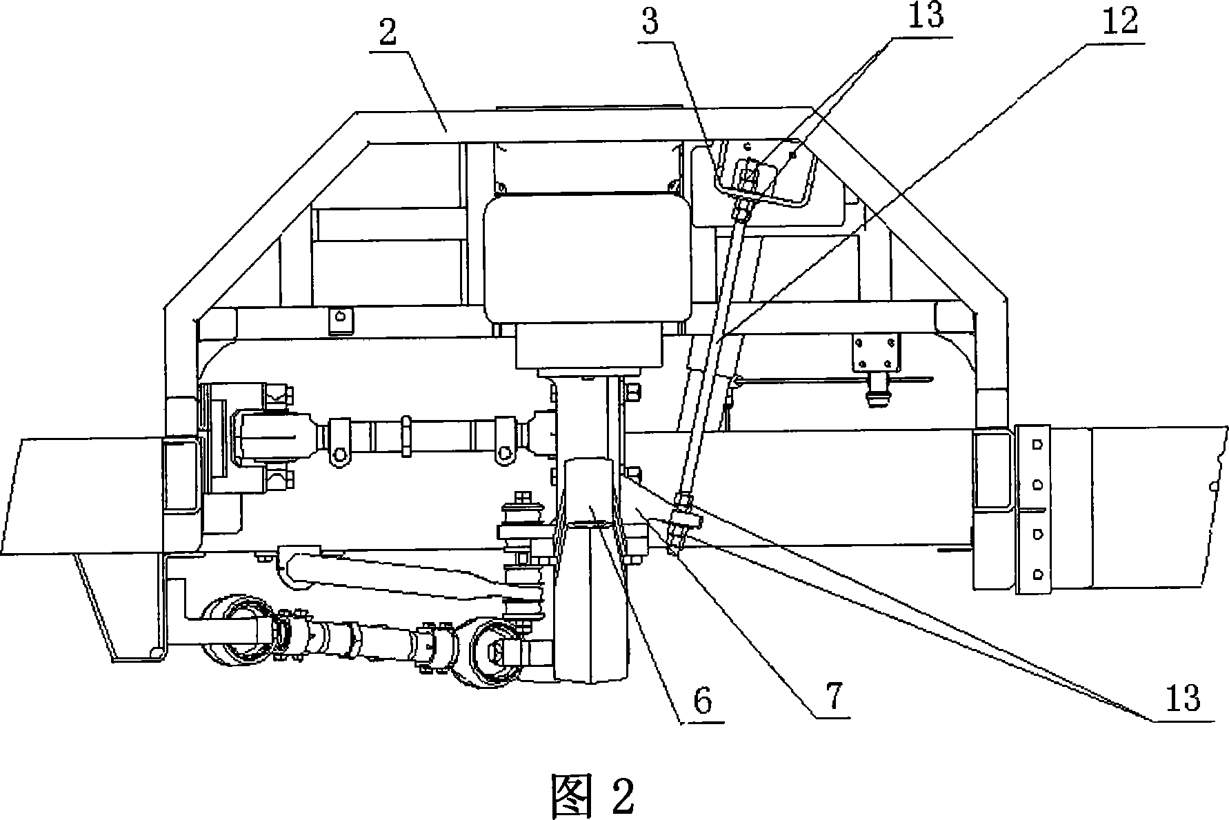 Mounting method for air spring vehicle chasis and its supporting rod