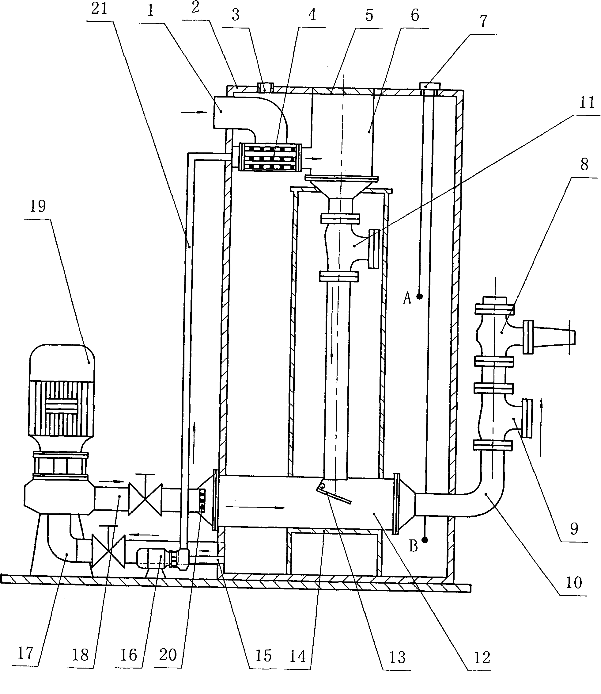 Wastewater forced-draining apparatus