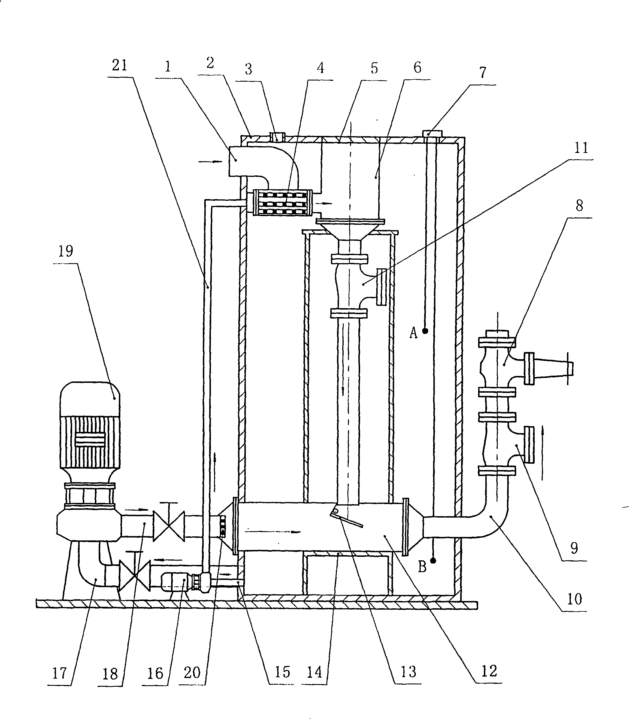 Wastewater forced-draining apparatus