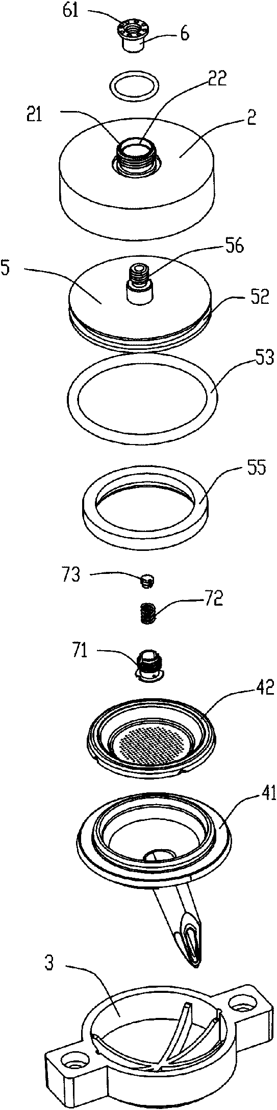 Extraction device of pressure-type coffee machine