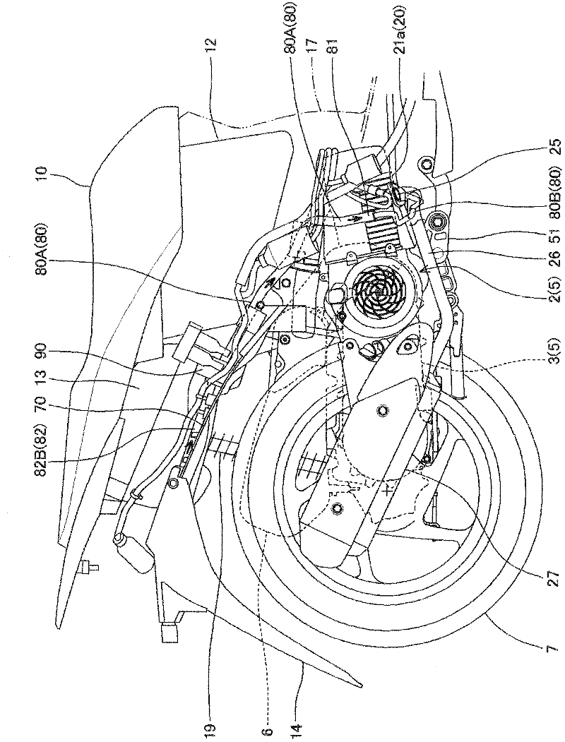 Exhaust purifying apparatus of saddle-ride type vehicle