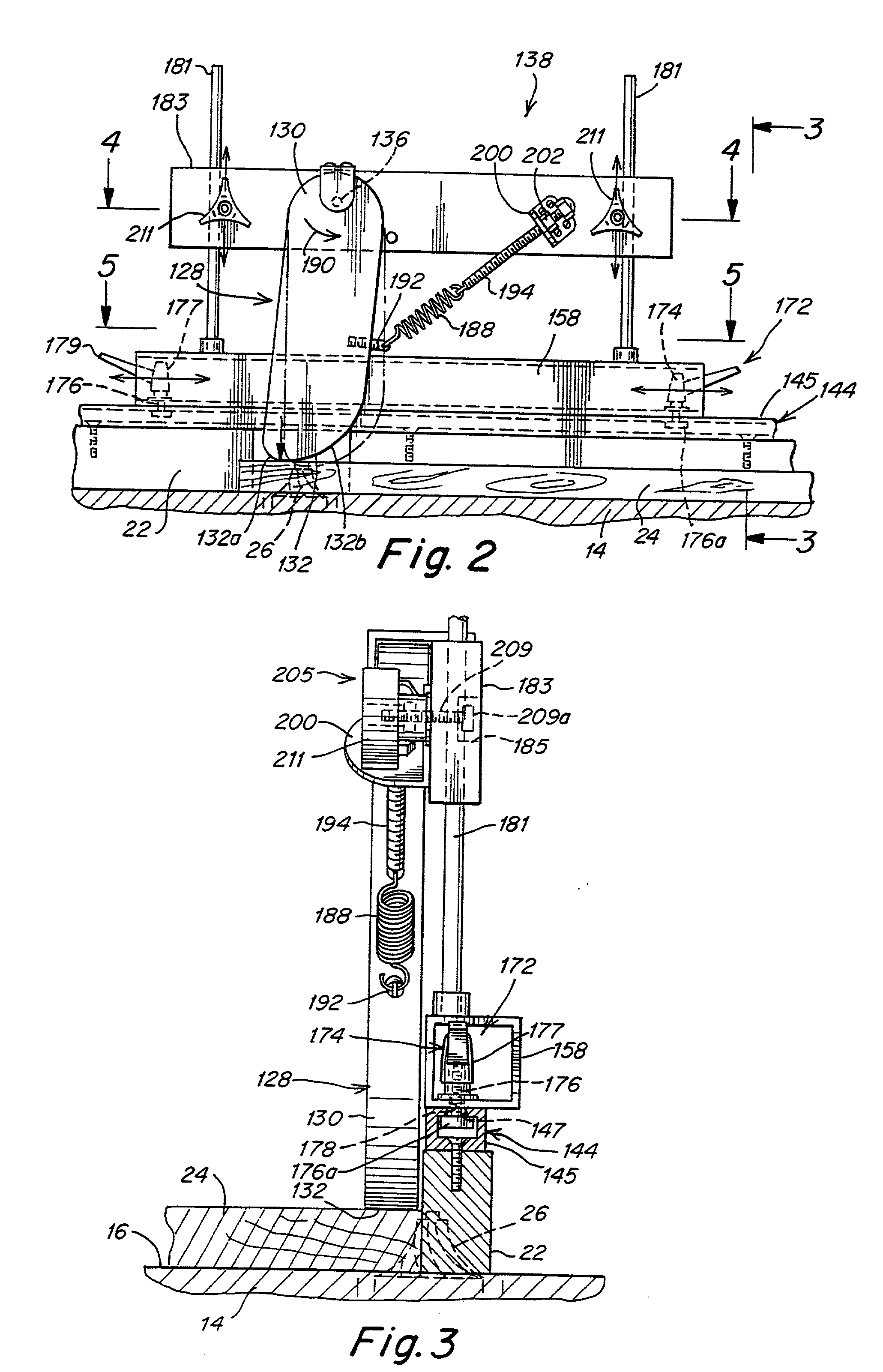 Combination workpiece positioning/hold-down and anti-kickback device for a work table