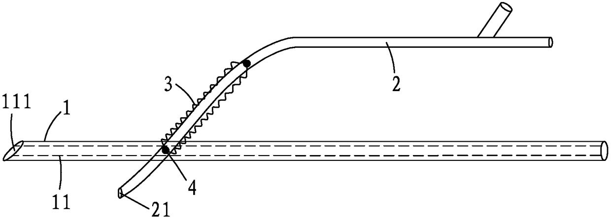 Intervention therapy device and method of use for realizing steering and positioning fenestration through laser catheter