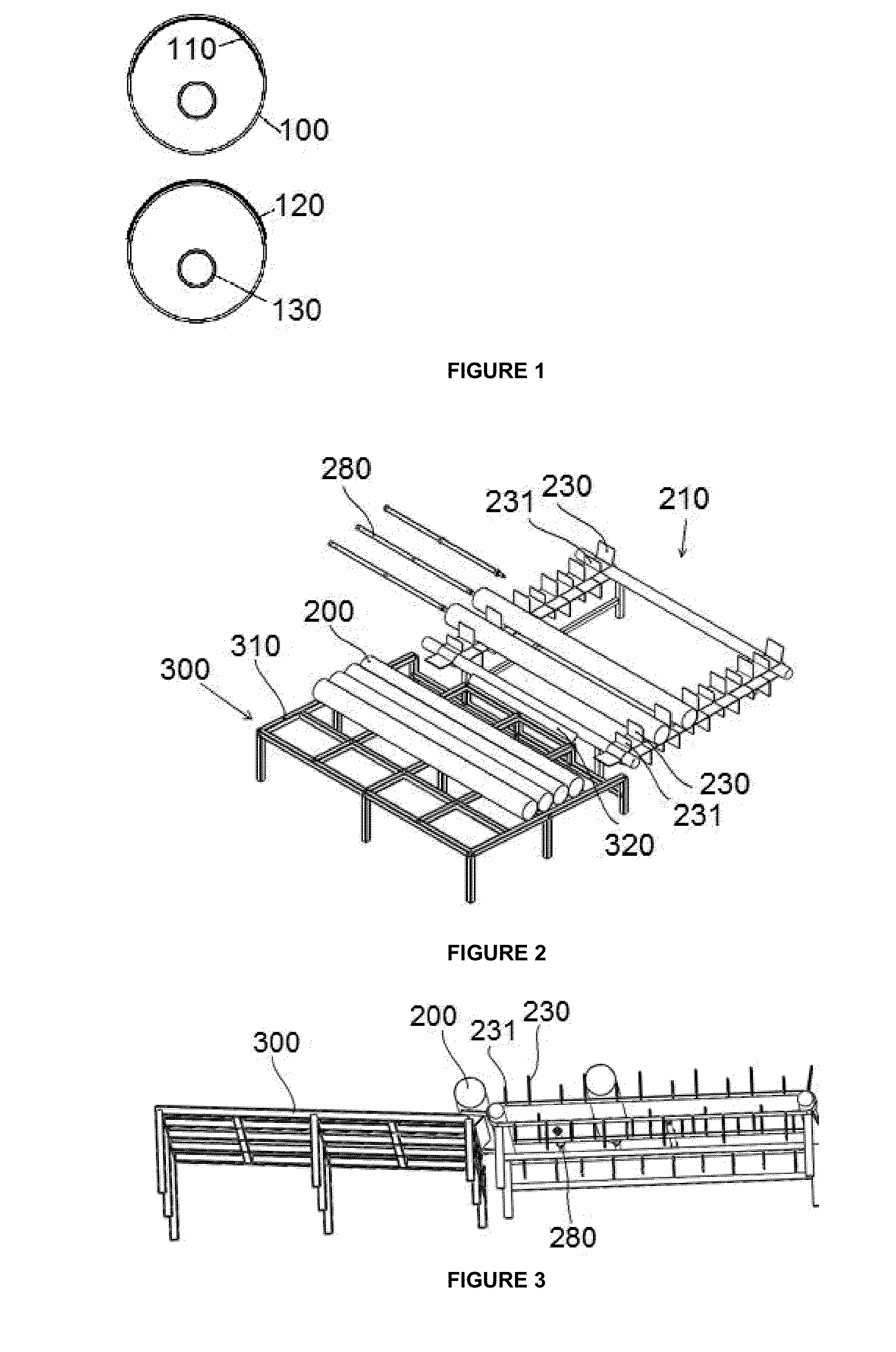 Working method for a system for partial mirroring of glass tubes, and said system