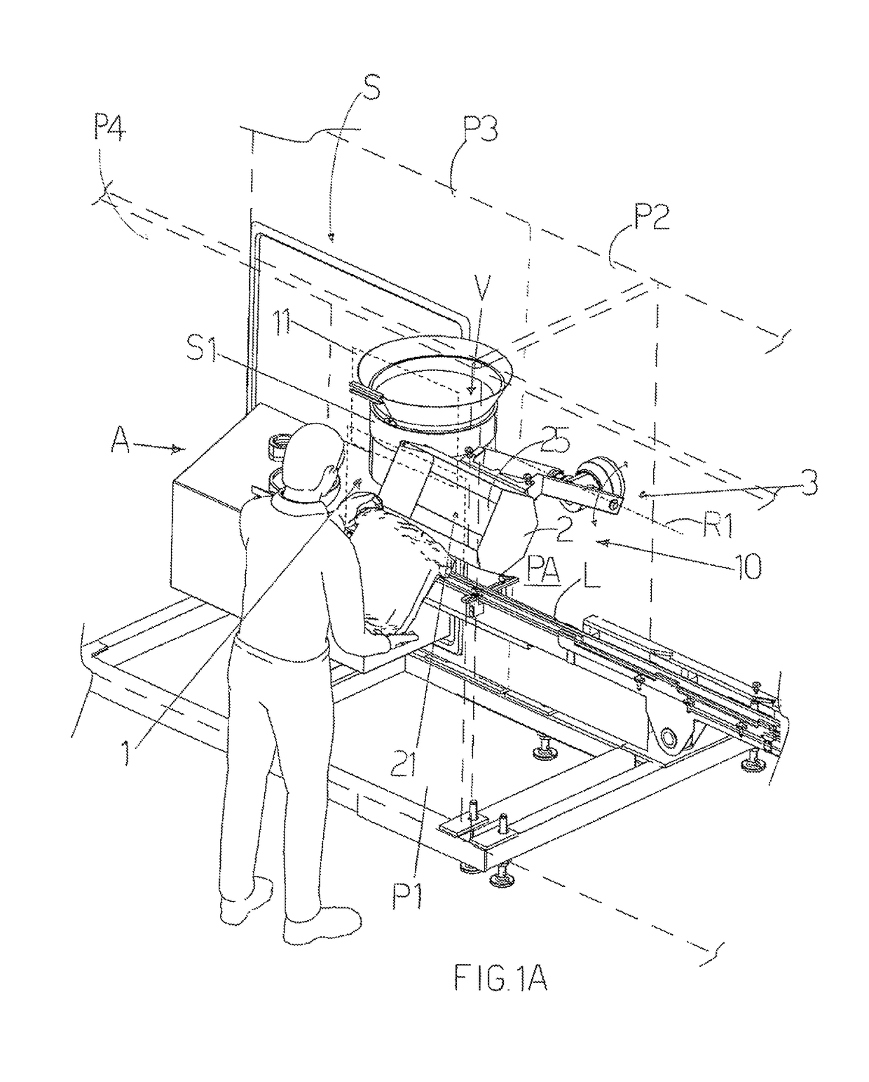 Packing apparatus in a sterile environment with a loading and supply system of articles