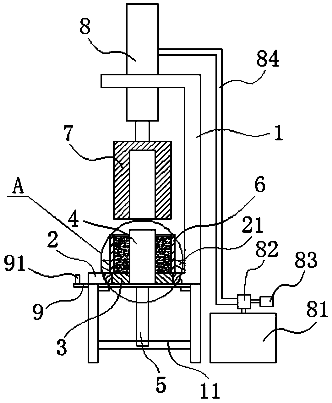 Forming and demoulding integrated device for wasp nesting bucket