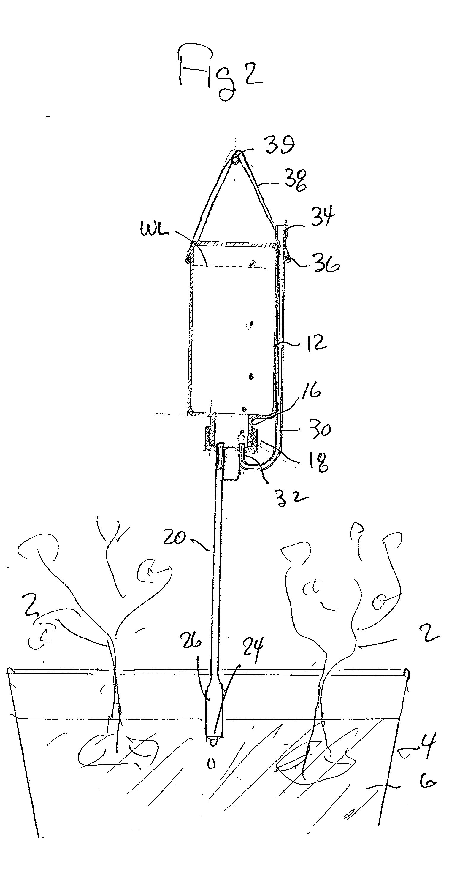 Liquid dispensing devices particularly useful for irrigating plants