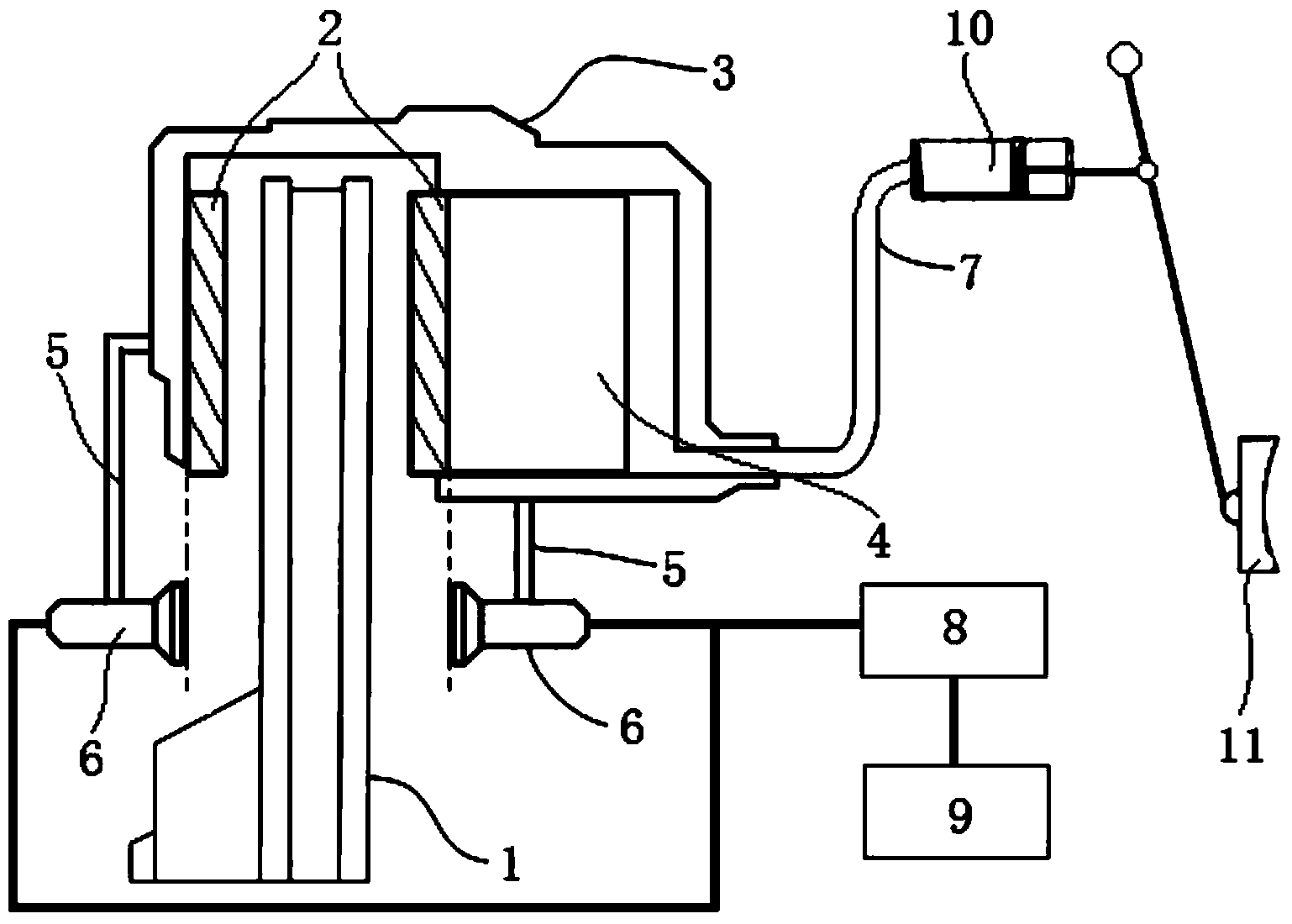 Detection method of automobile brake block thickness real-time detecting system