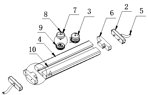 A rotary spraying device that is easy to disassemble