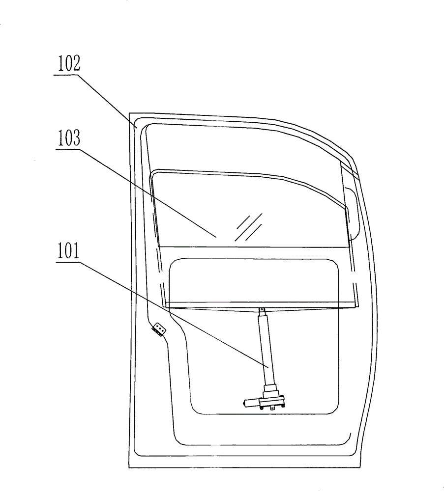 Lifting mechanism of cab side window glass of bulletproof vehicle