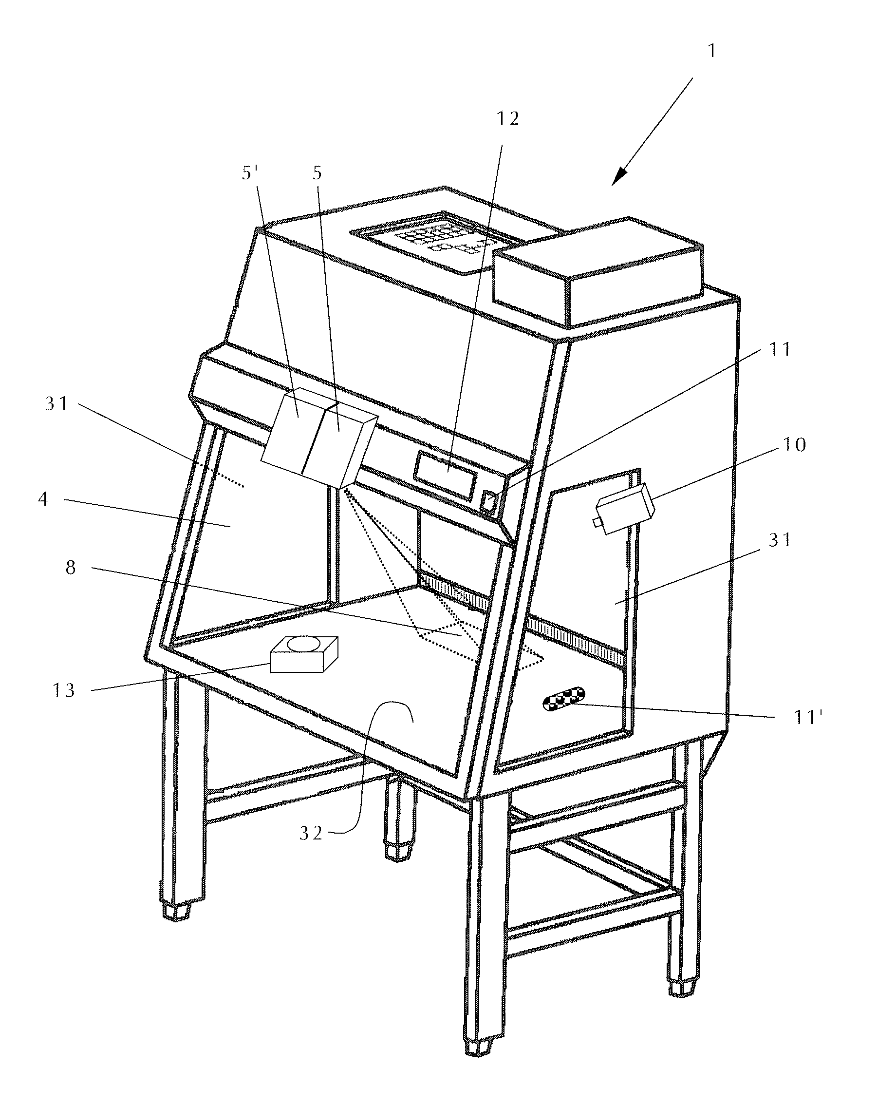 Laboratory Fume Hood With A Projection Apparatus