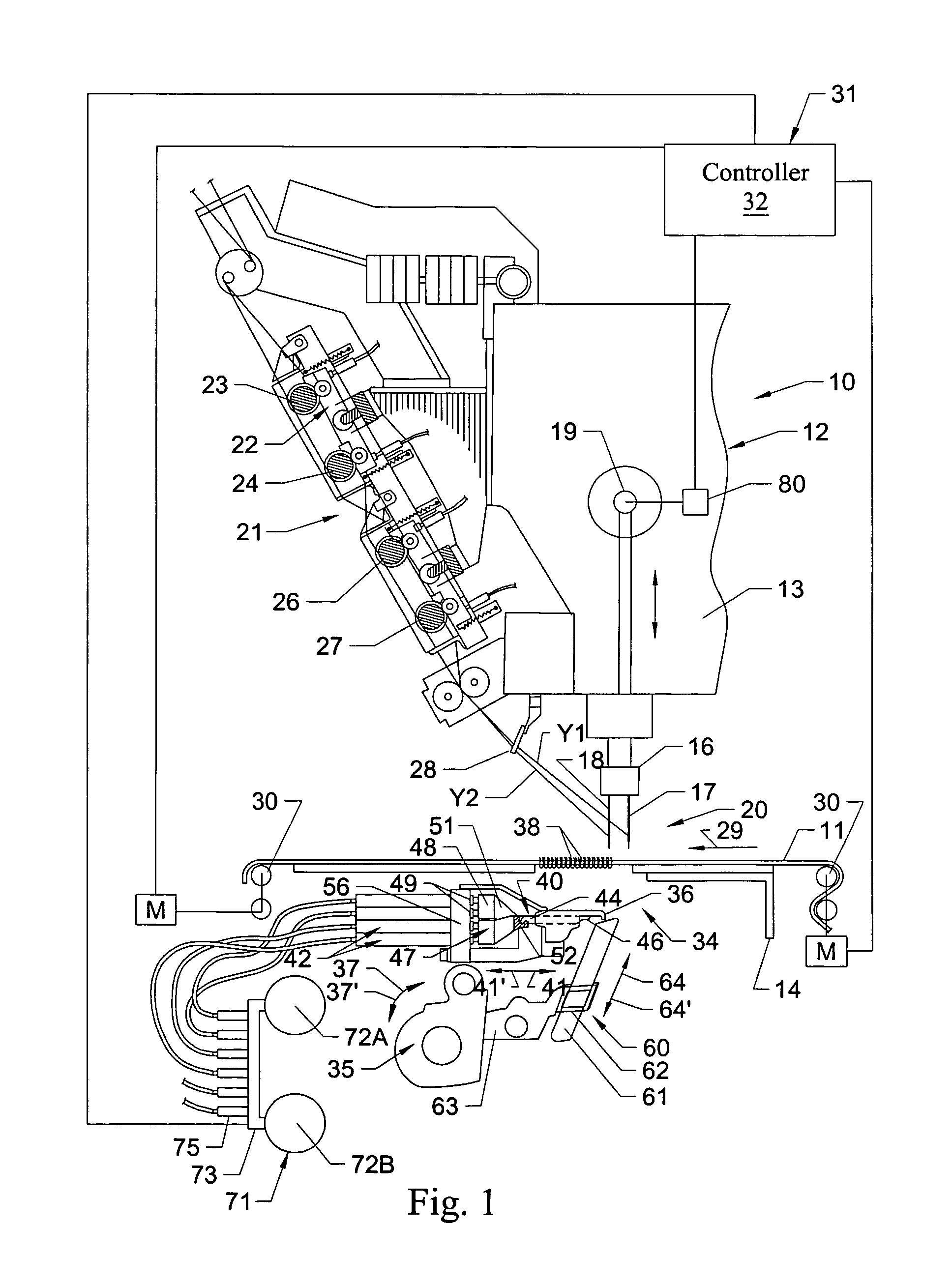 Control assembly for tufting machine
