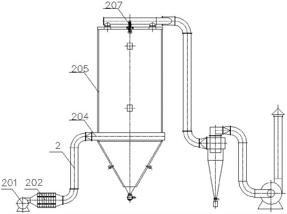 Cooling granulating tower for melts