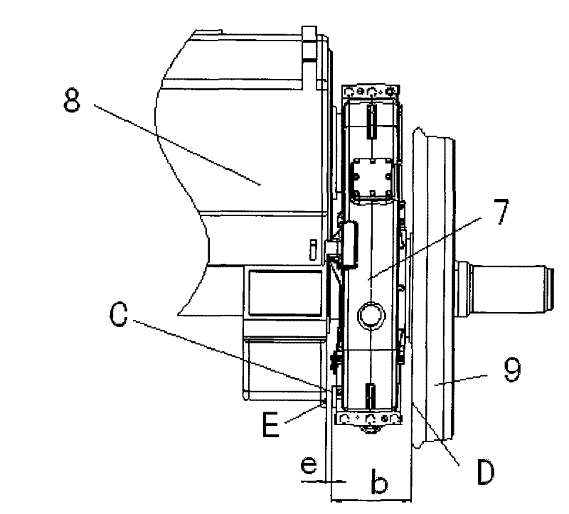 Measuring method and instrument used for assembling and installing locomotive gear cases
