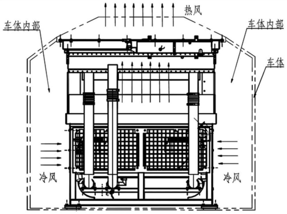 Engine heat dissipation system used for railway engineering mechanical vehicle