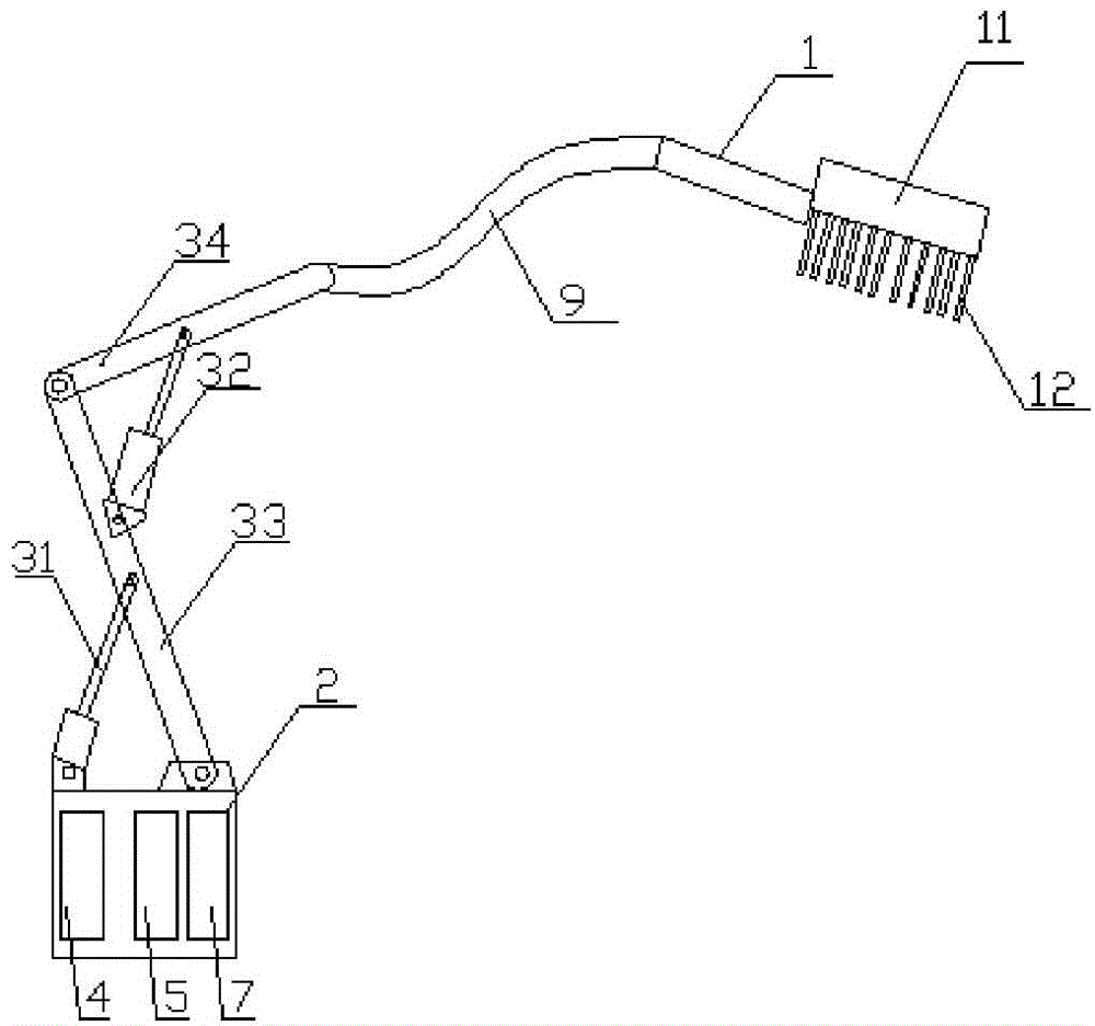 Car washing device with pneumatic hoses
