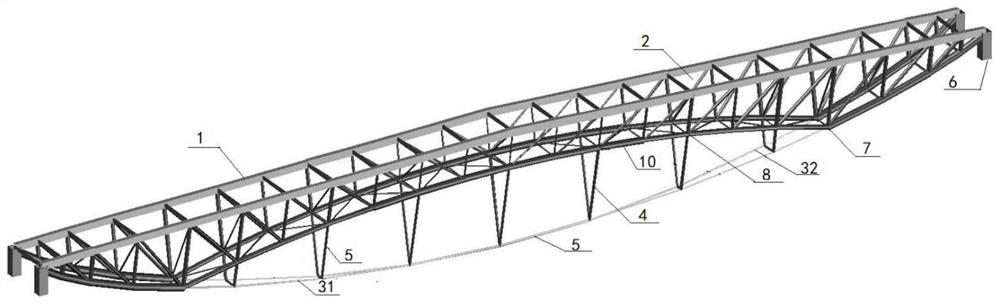 Super-large-span heavy-load prestressed space truss based on topological optimization principle