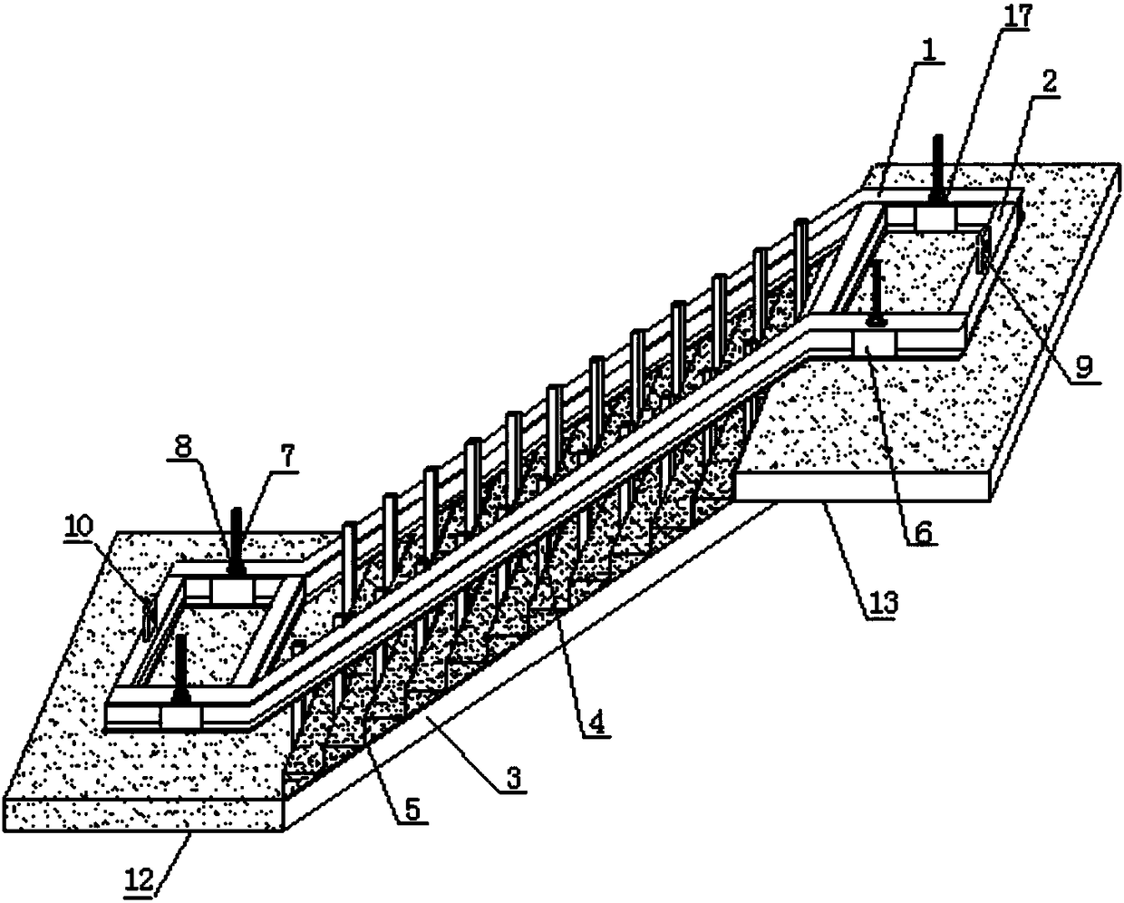 Stair steel framework for building