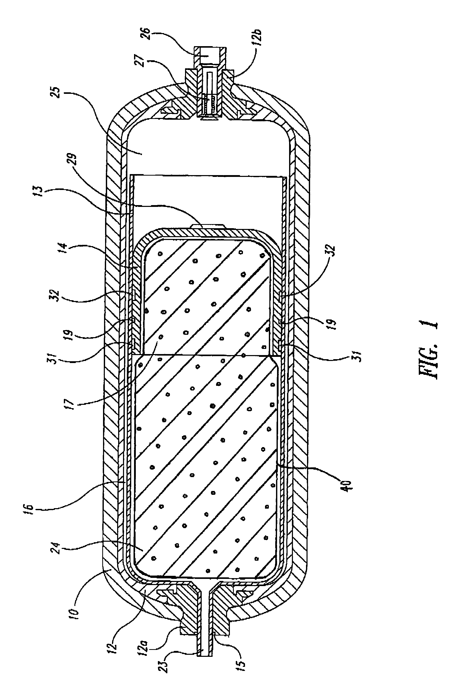 Lightweight low permeation piston-in-sleeve accumulator