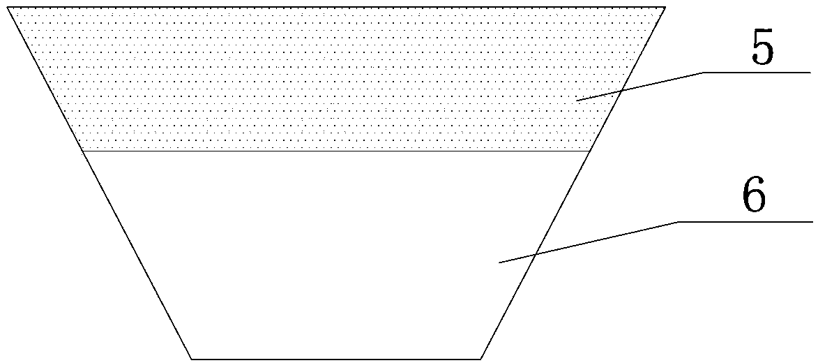 Antiskid pile with outer isosceles trapezoid cross section and in unequal interval arrangement