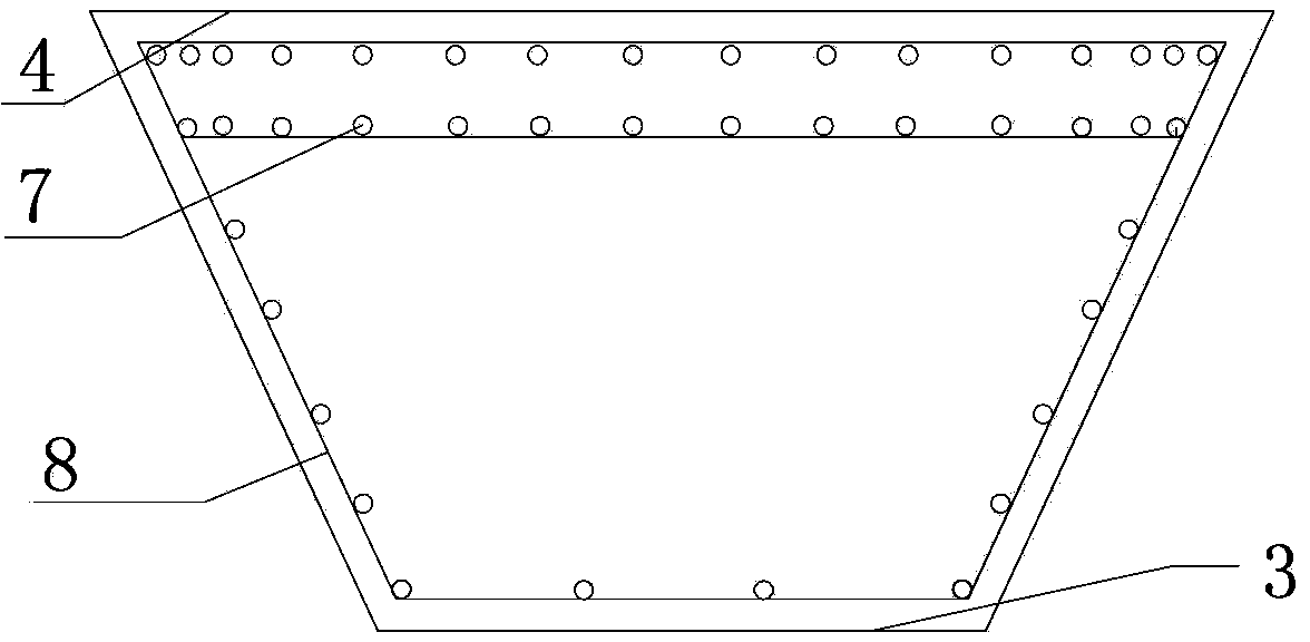 Antiskid pile with outer isosceles trapezoid cross section and in unequal interval arrangement