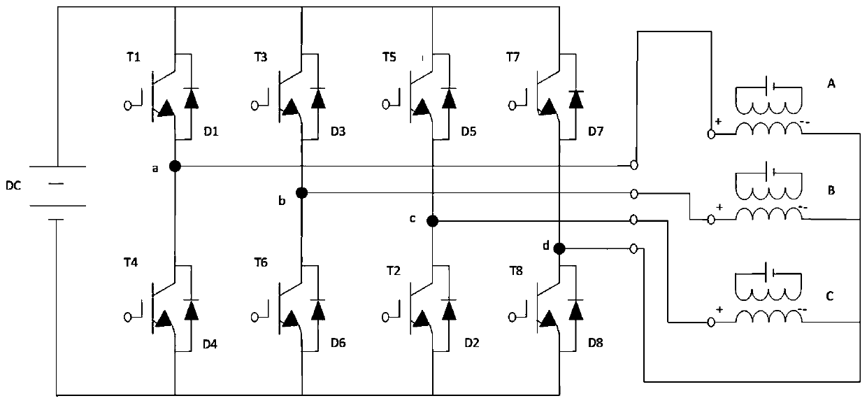 A kind of reverse series control system and method of three DC motors