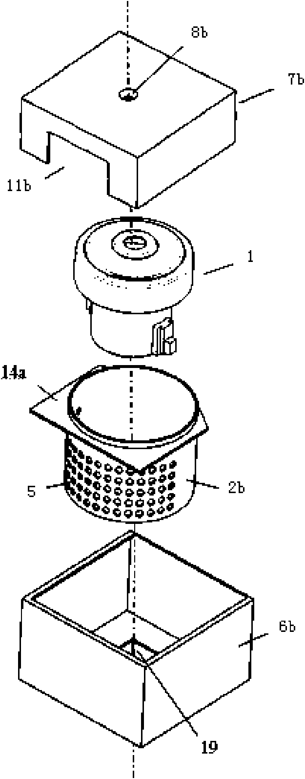 Layered runner motor shell of dust collector