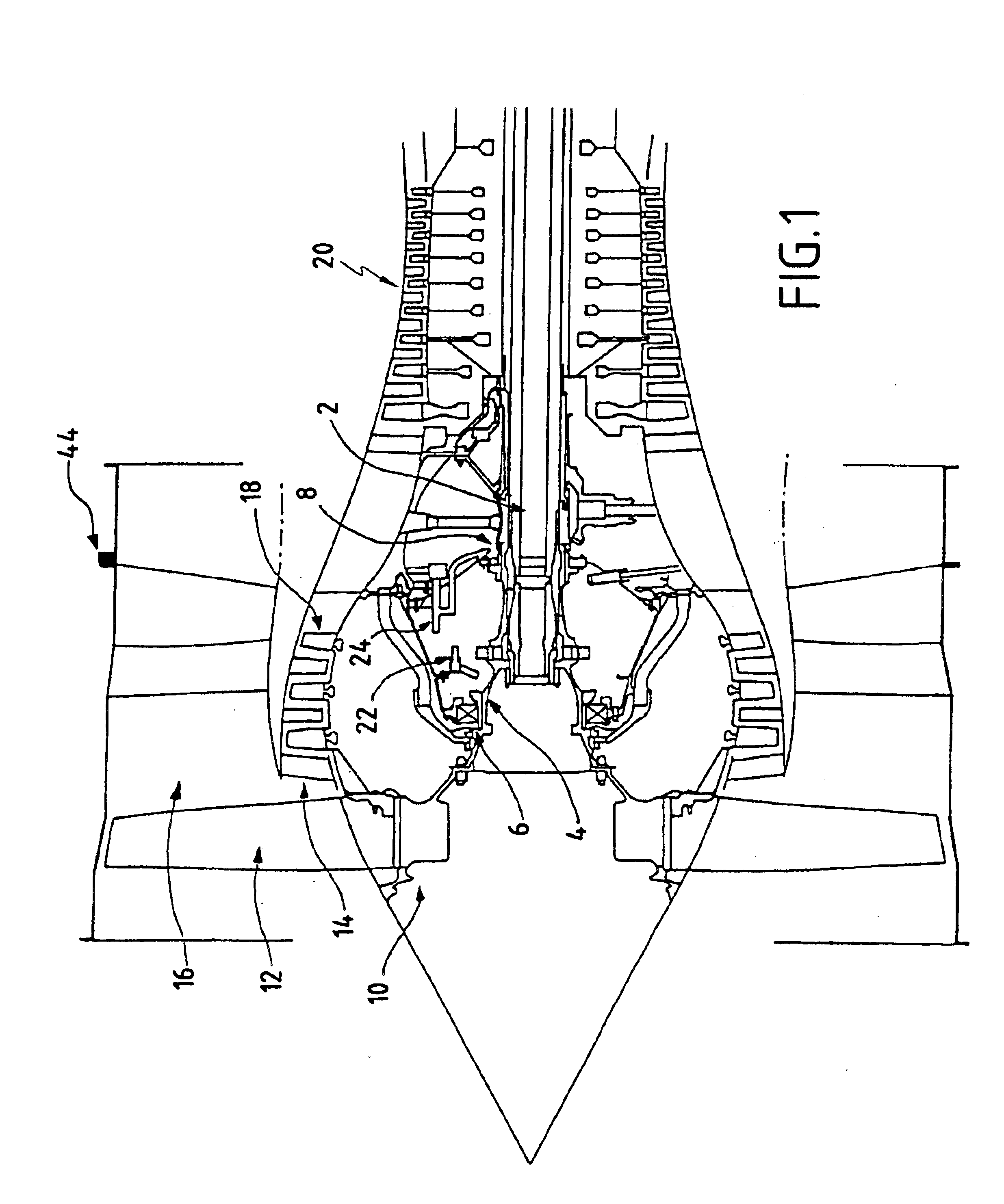 System for decoupling a fan from a turbojet by means of an explosive charge