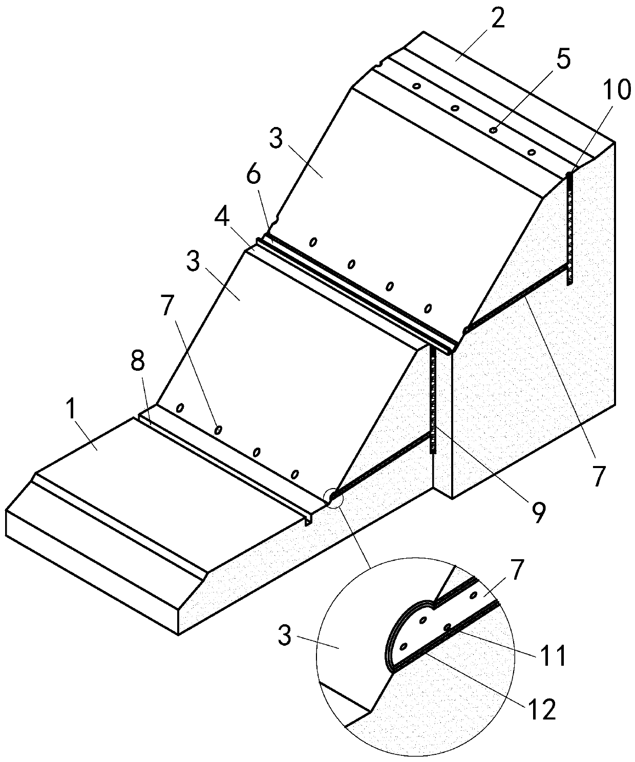 Construction method and structure of water seepage roadbed slope drainage system