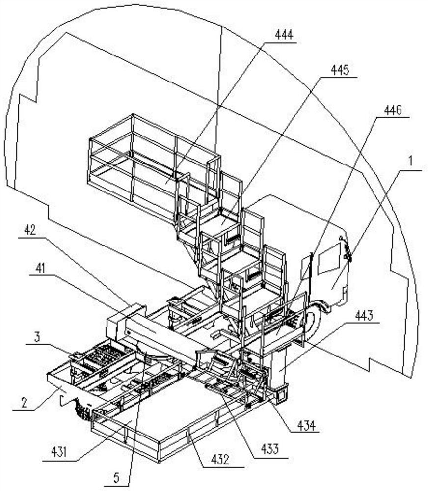 A self-propelled tunnel maintenance vehicle