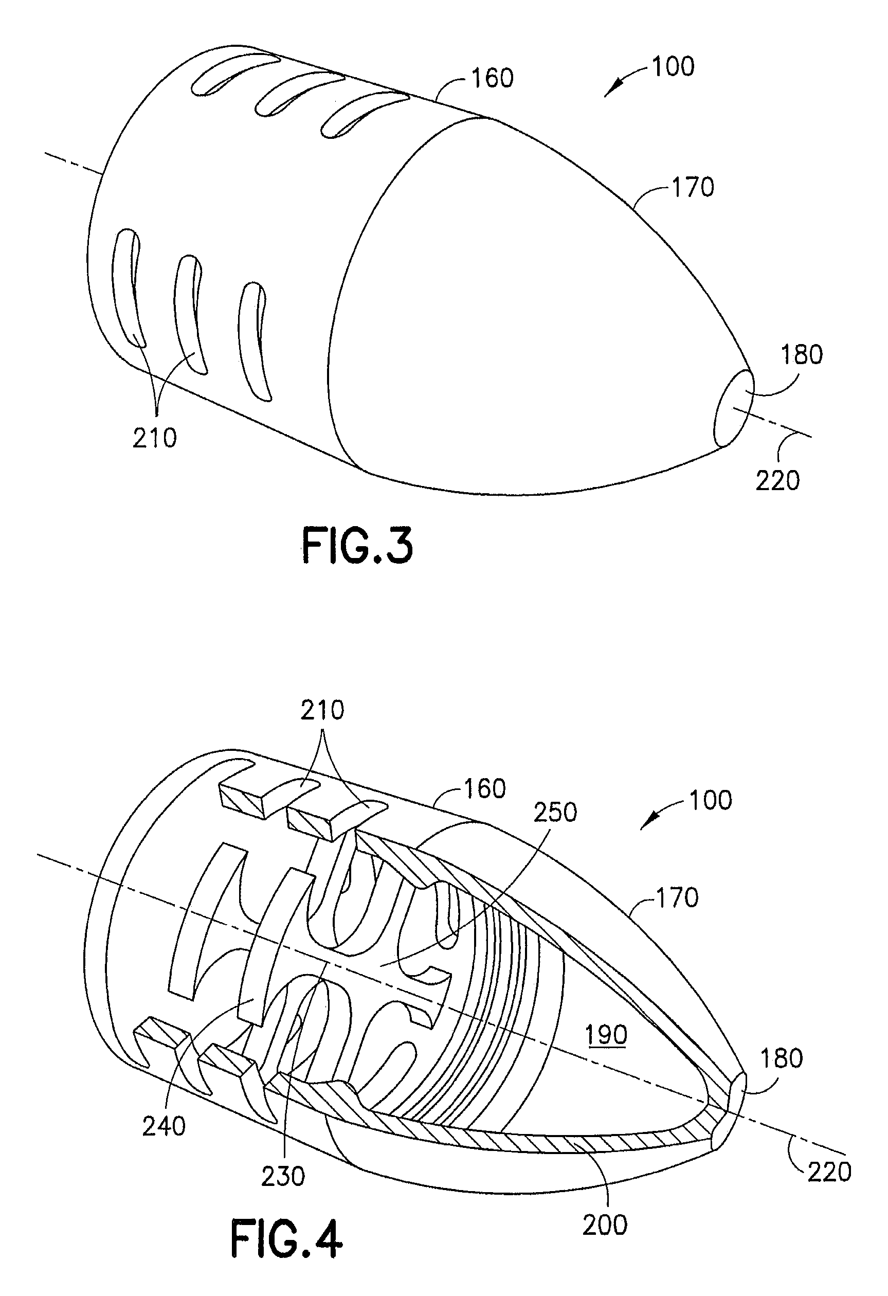 Hollow bullet with internal structure