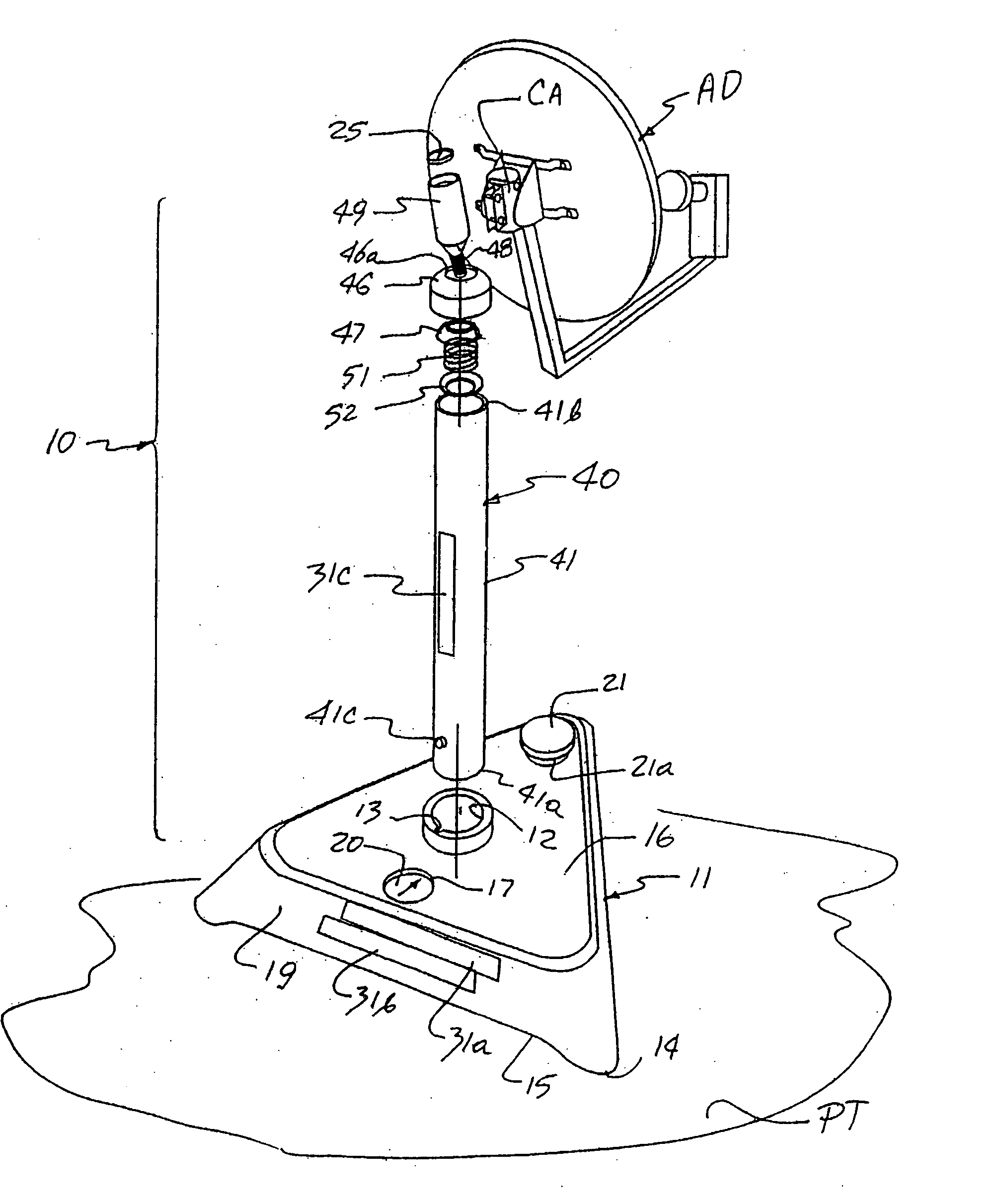 Satellite dish antenna mount