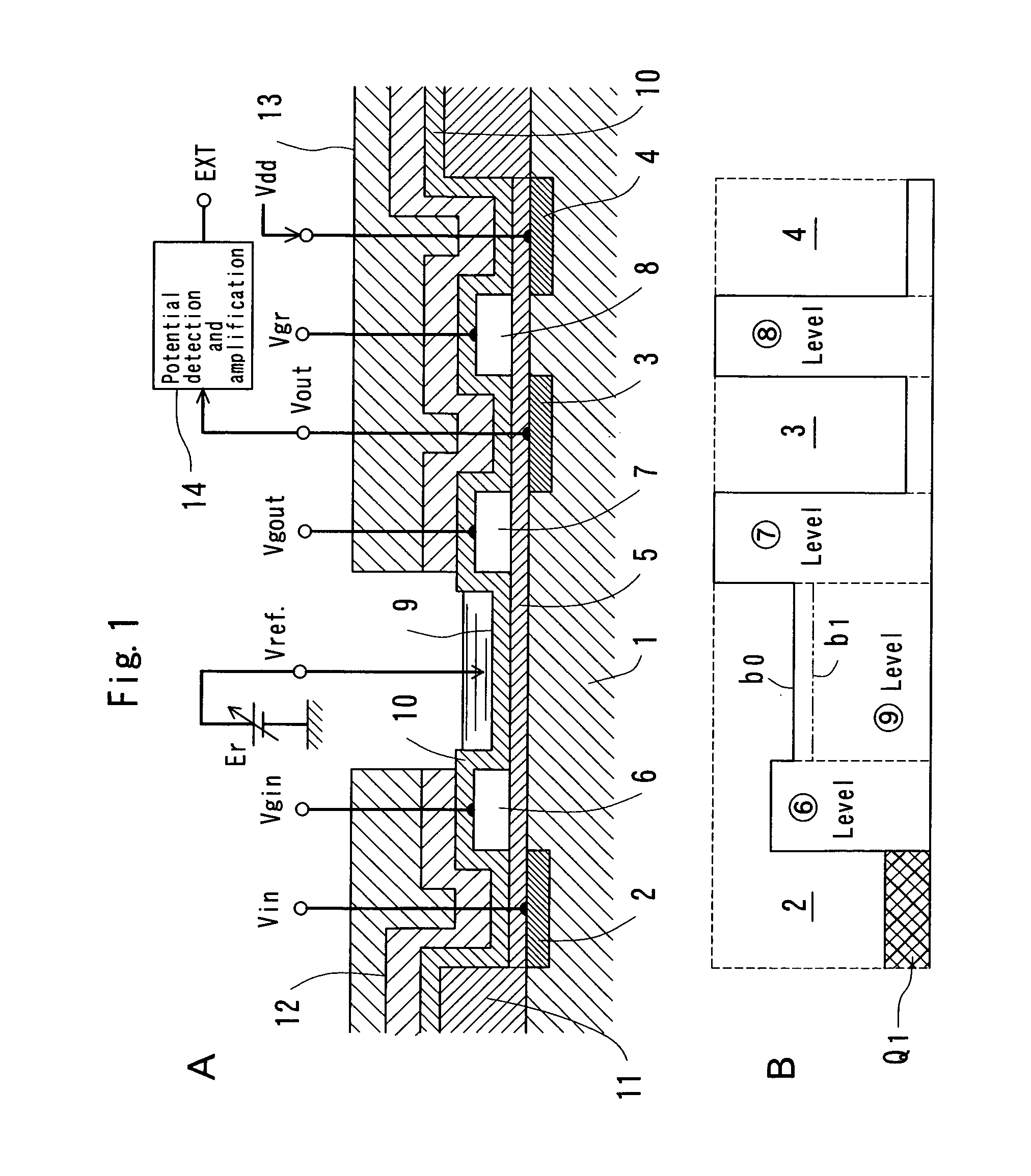FET type sensor, ion density detecting method comprising this sensor, and base sequence detecting method