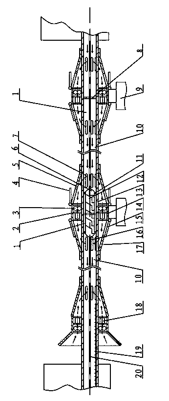 Novel wind tunnel pipeline type rapid-transit transportation tool