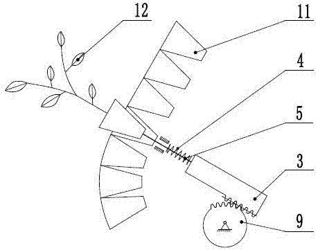 Potted seedling jacking device based on incomplete rack and pinion mechanism