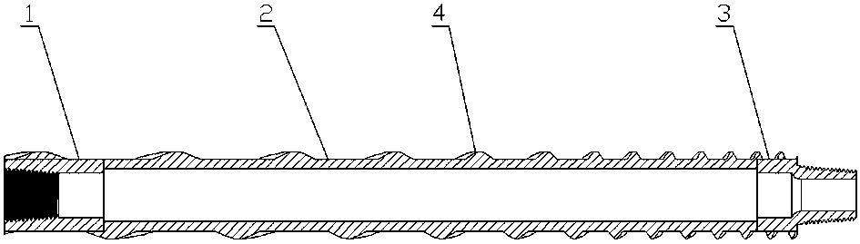 Drilling drill pipe and drilling method for bionic flow pattern resistance reduction in coal and rock formations under complex geological conditions