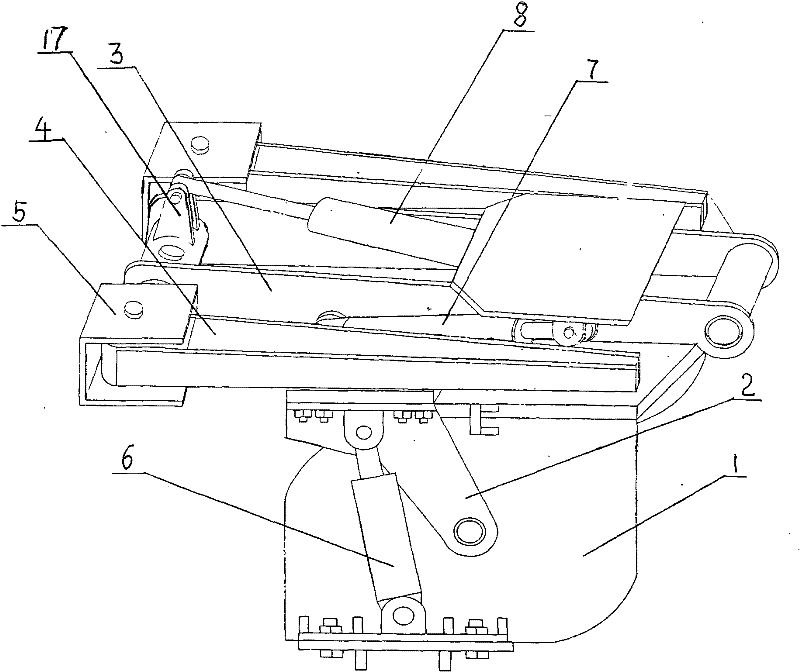 Heading machine provided with cantilever type front canopy supporting protection device