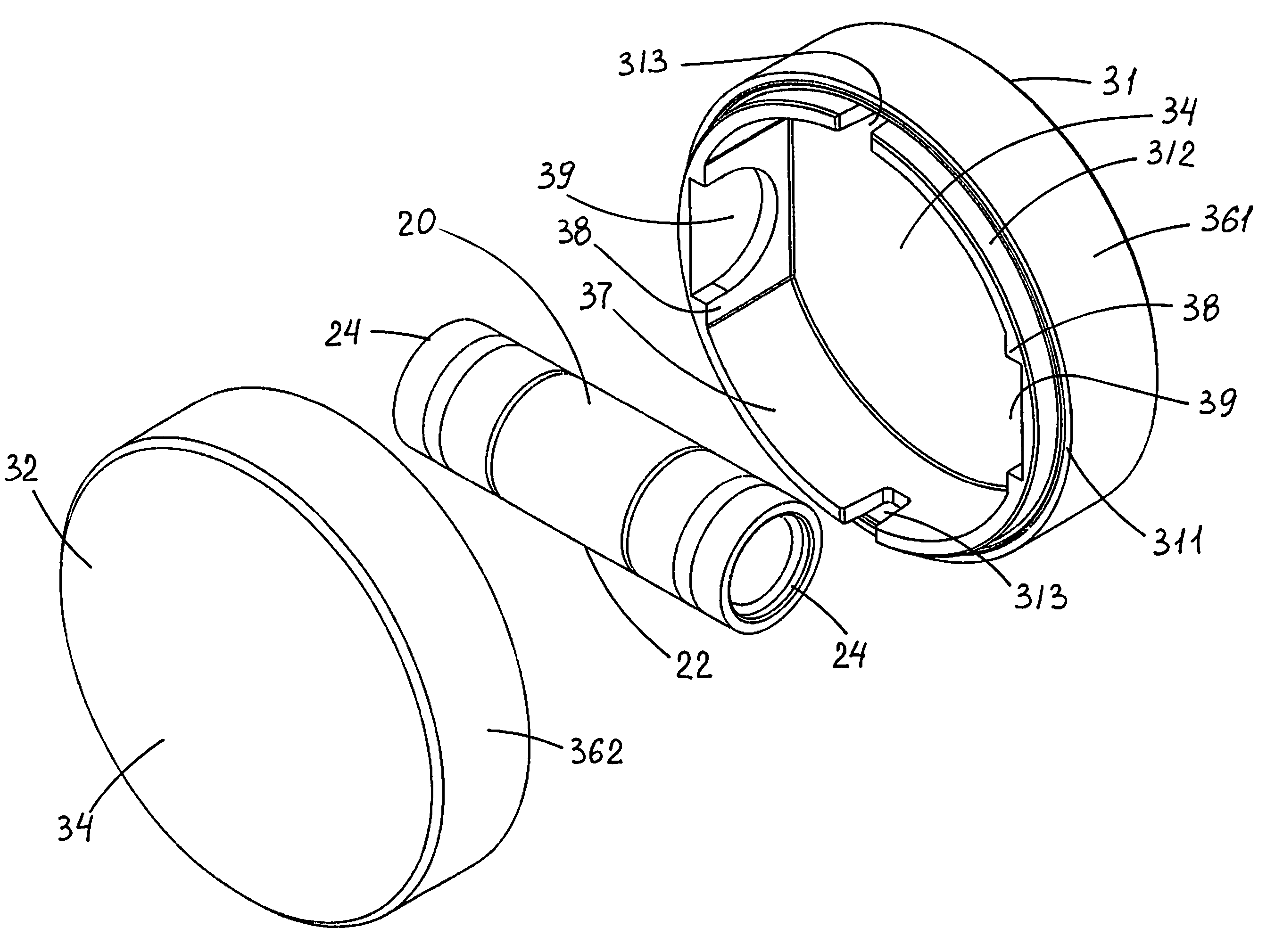Casing mount for a cylindrical vial