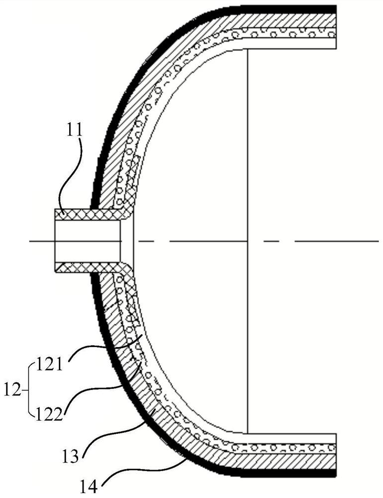 Composite gas cylinder and molding method thereof