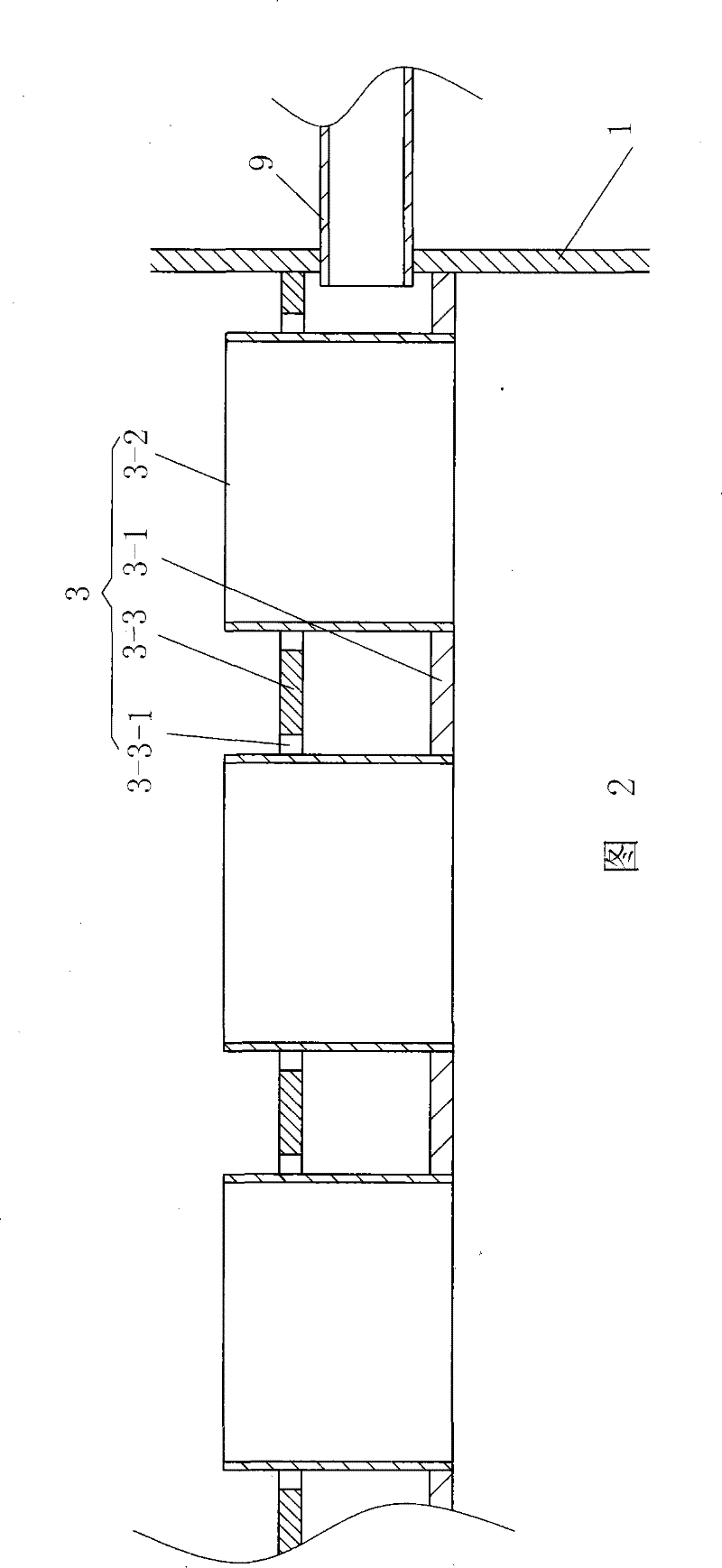 Water film dust removing and desulferizing device for furnace cupola