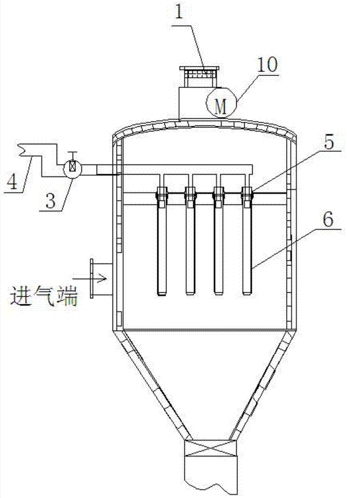 A dust collector filter element cleaning measurement and control device