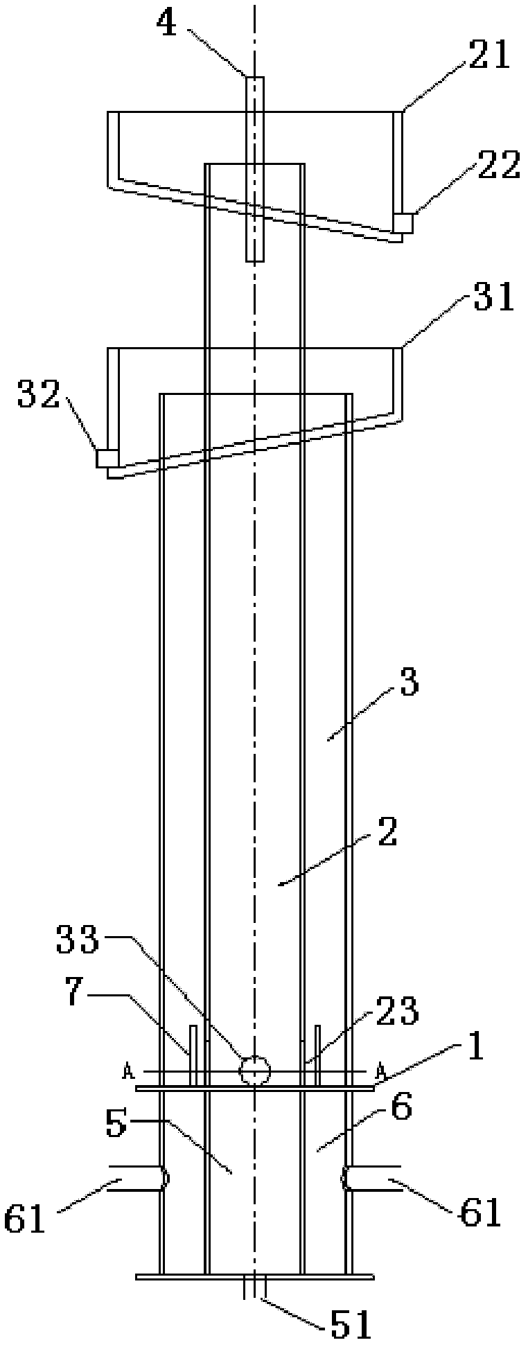 Liquid and solid fluidized bed sorting machine for three products and working method thereof