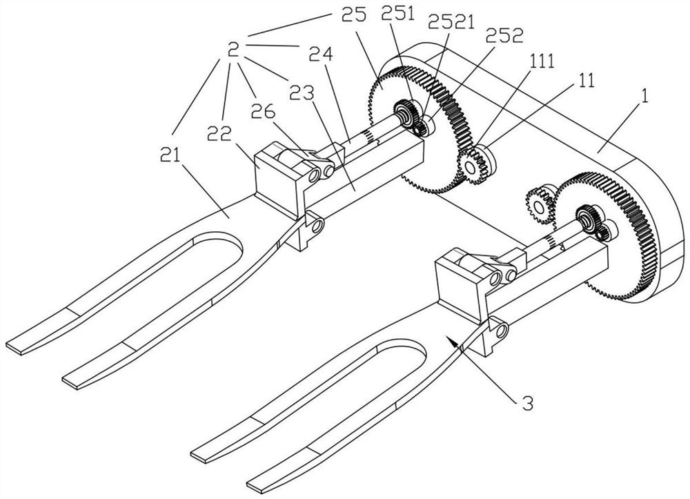 Double pallet fork device for unmanned forklift