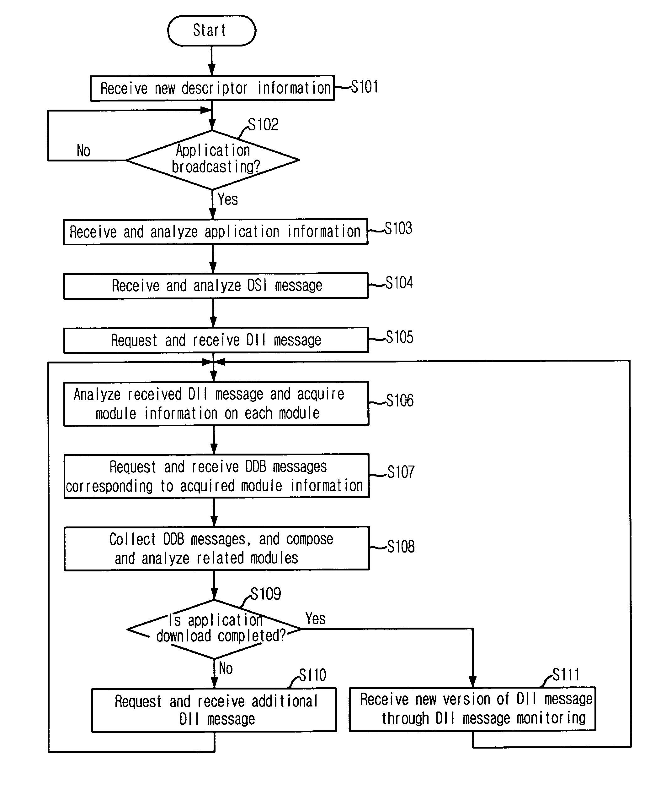 Parsing apparatus and method for shortening download time delay of data broadcasting application
