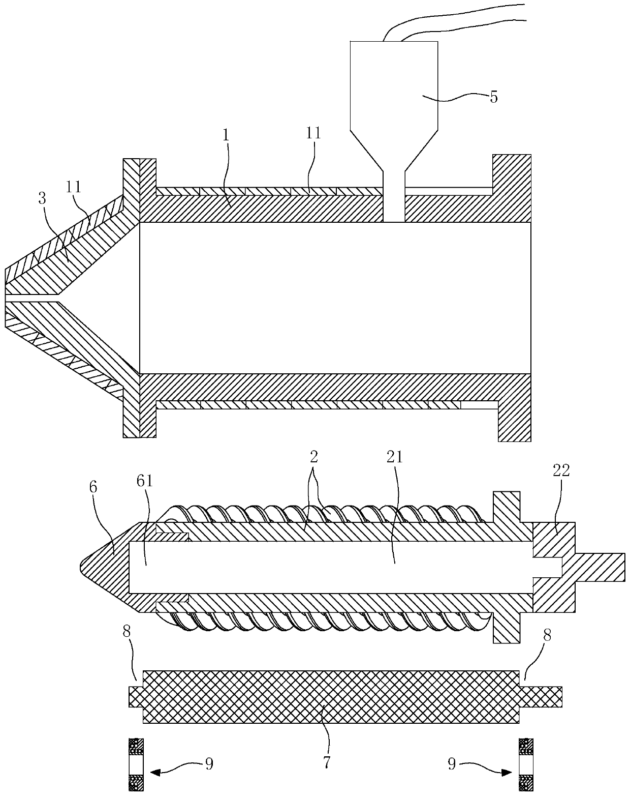 Metal extrusion molding machine