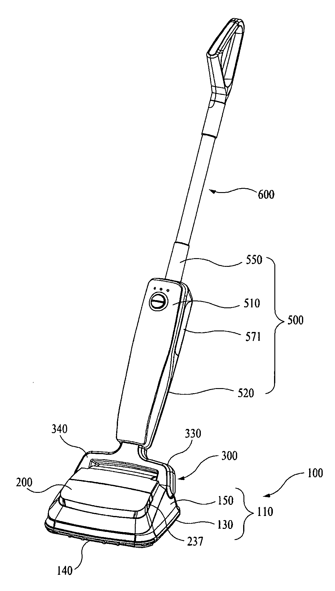 Dust receptacle and steam vaccum cleaner