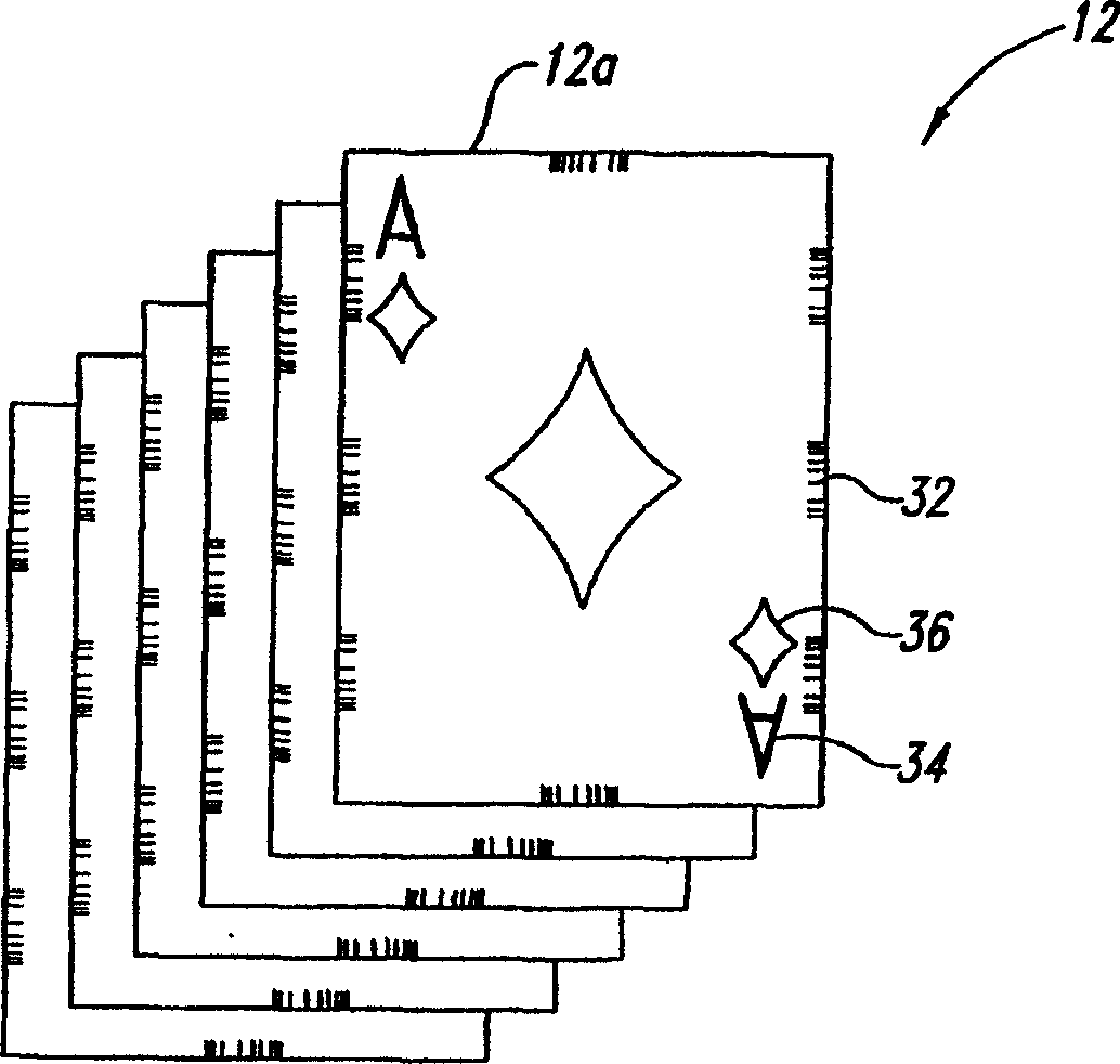 Method, apparatus and article for determining an initial hand in a playing card game, such as blackjack or baccarat