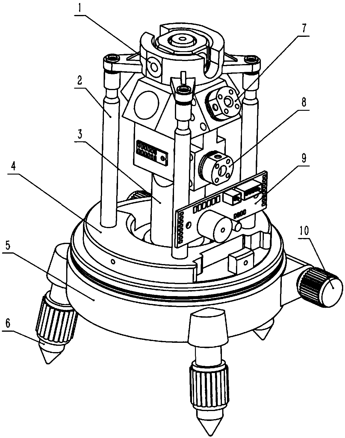 Inspection and adjustment device for cross-shaped laser measuring instruments