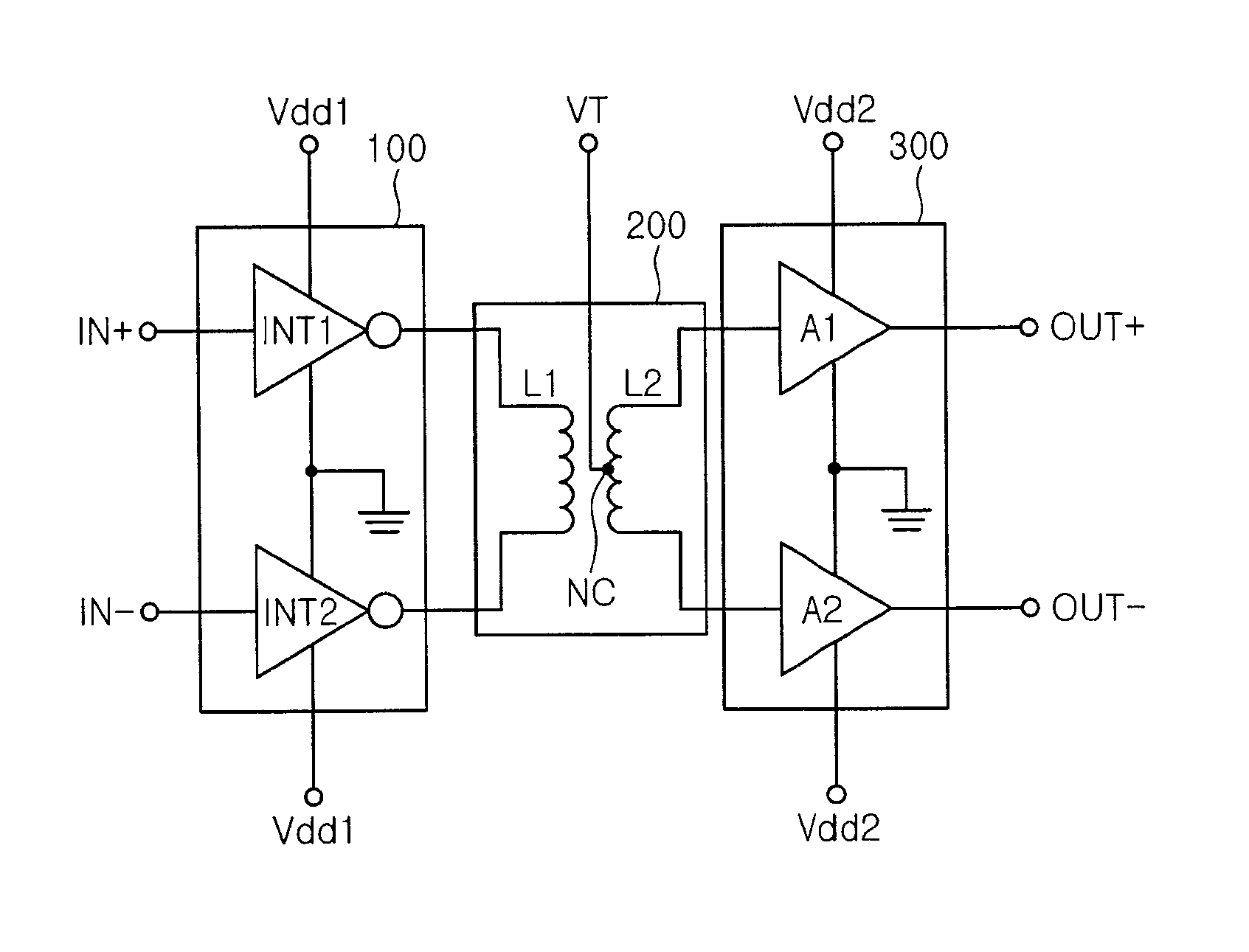 Multi-stage CMOS power amplifier