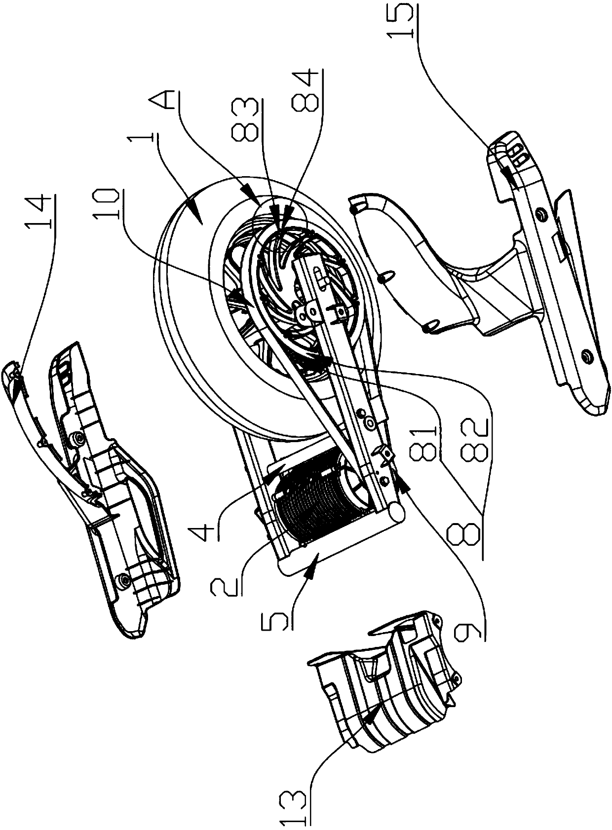 Power protection structure of motor medially-arranged type electric vehicle